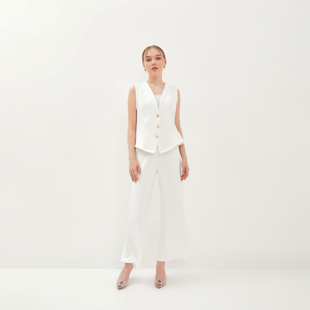 Jual SIMPLICITY Three Buttons Princess Cut Vest | Shopee Indonesia