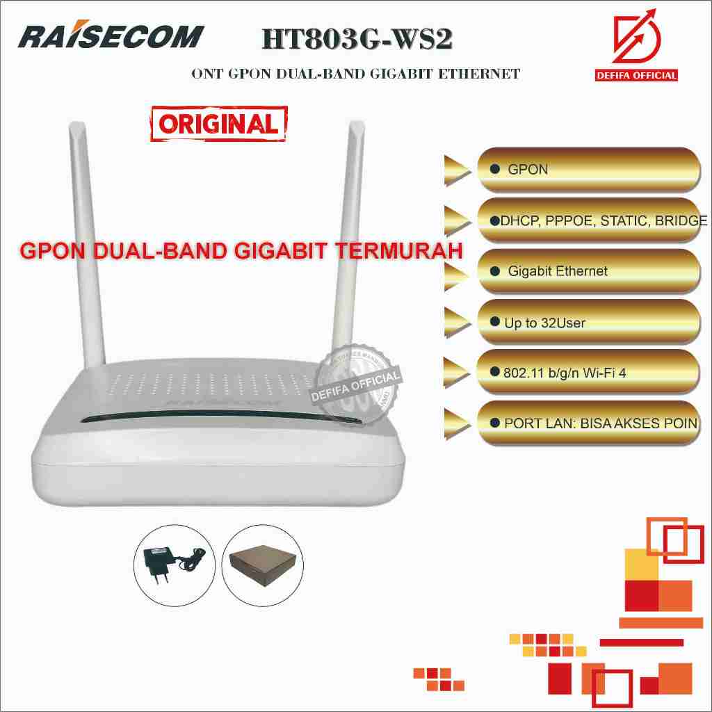 Jual Modem Fiber Optik ONT Raisecom Iscom HT803G-WS2 Wireless Wifi ...
