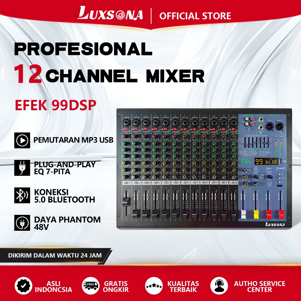Jual LUXSONA 12 Channel Mixer Audio Professional mixer karaoke 99DSP ...