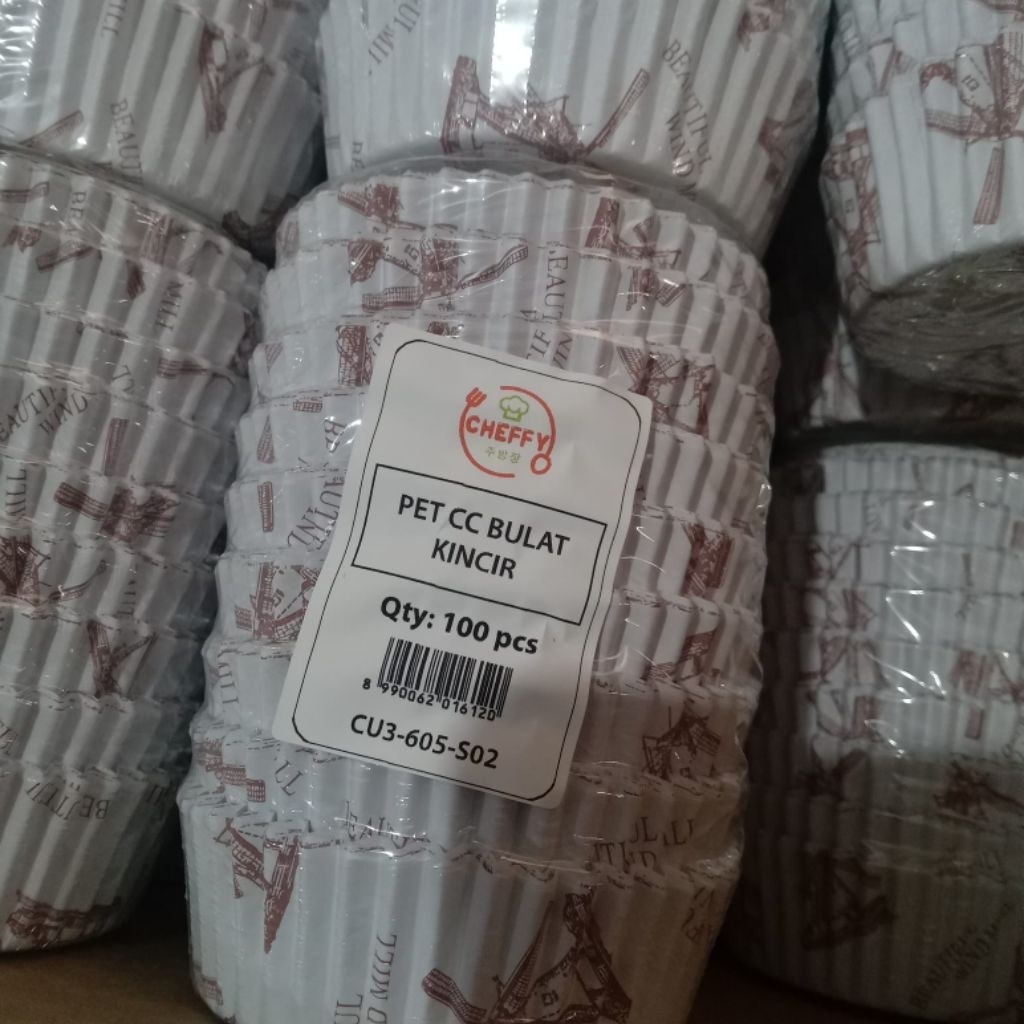 Jual BARU !!! cup roti laminasi bulat 8 cm Cheffy | KINCIR | 100 pcs ...
