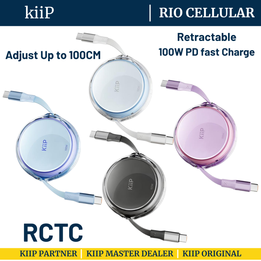 Jual KiiP RCTC Kabel Data 100W 5A Super Fast Charging Cable Roll Type-C ...