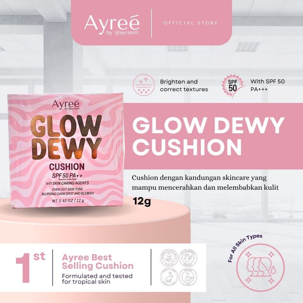 Jual Ayree Glow Dewy Cushion SPF 50 PA+++ (Cushion with Skincare Agents ...