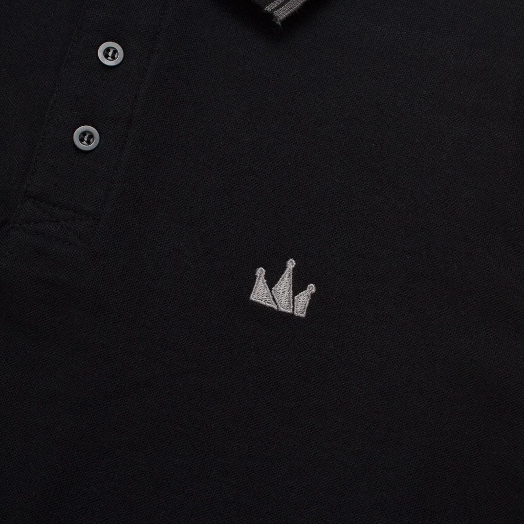 SCREAMOUS Polo Shirt Crown Line Grey Black Premium foto 4
