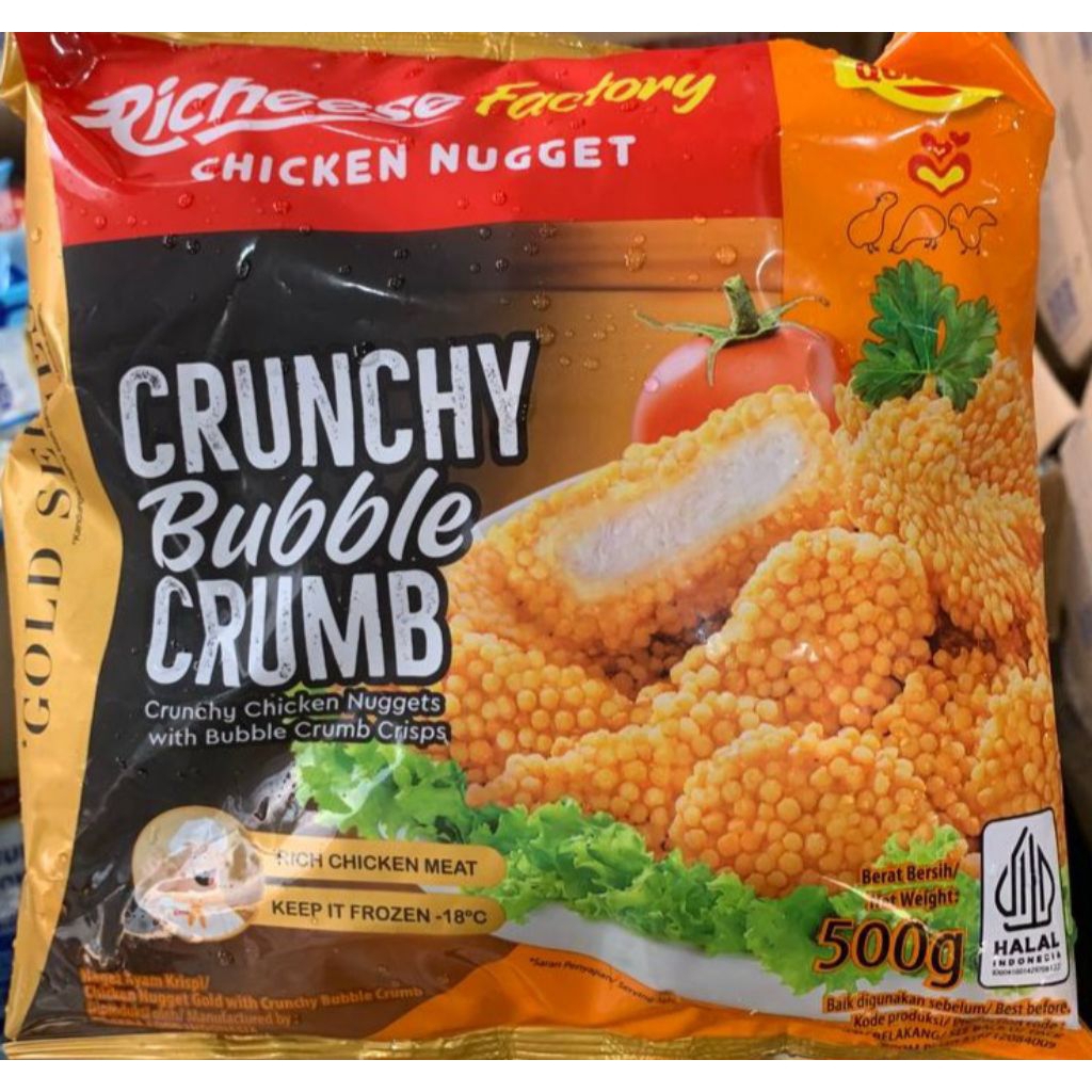 Jual RICHEESE FACTORY CHICKEN NUGGET CRUNCHY BUBBLE CRUMB 450 GRAM ...