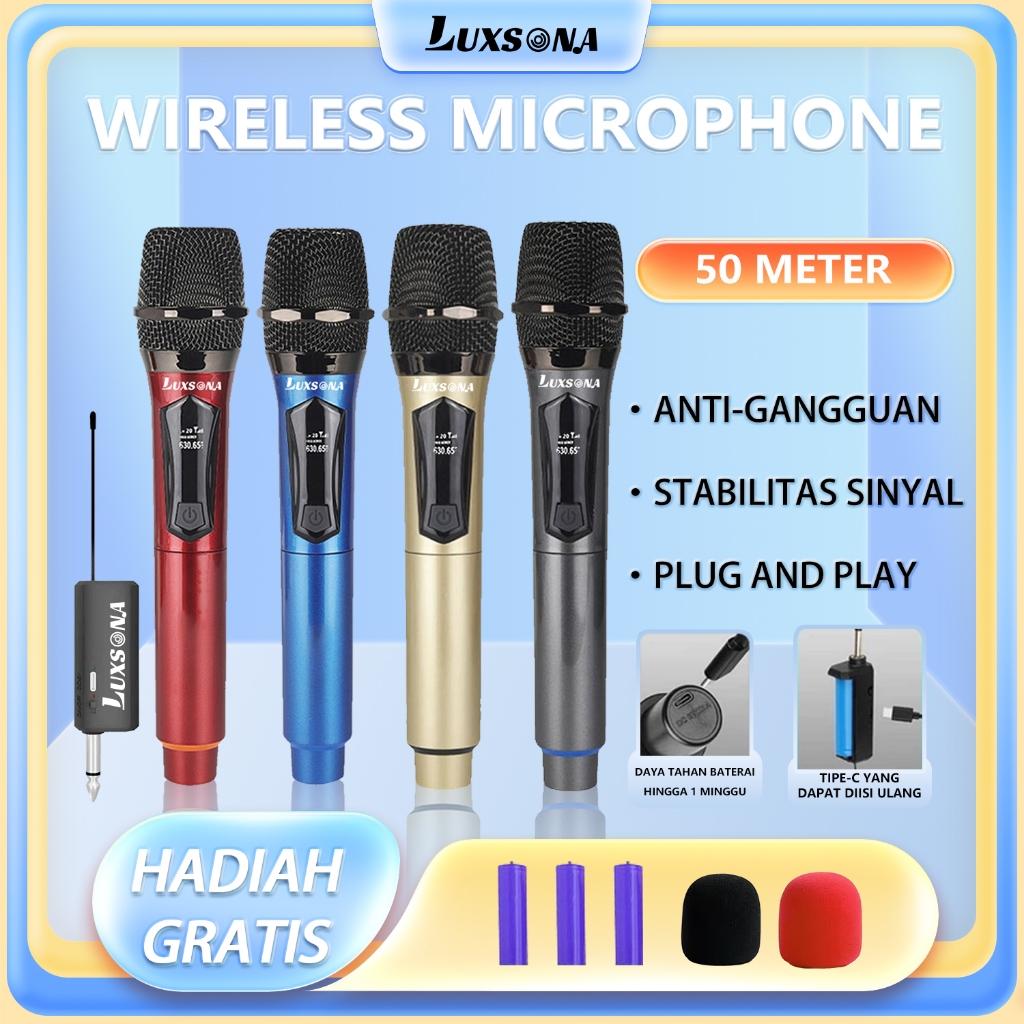 Jual Microphone Wireless Karaoke Profesional Wireless Tanpa Kabel Murah ...