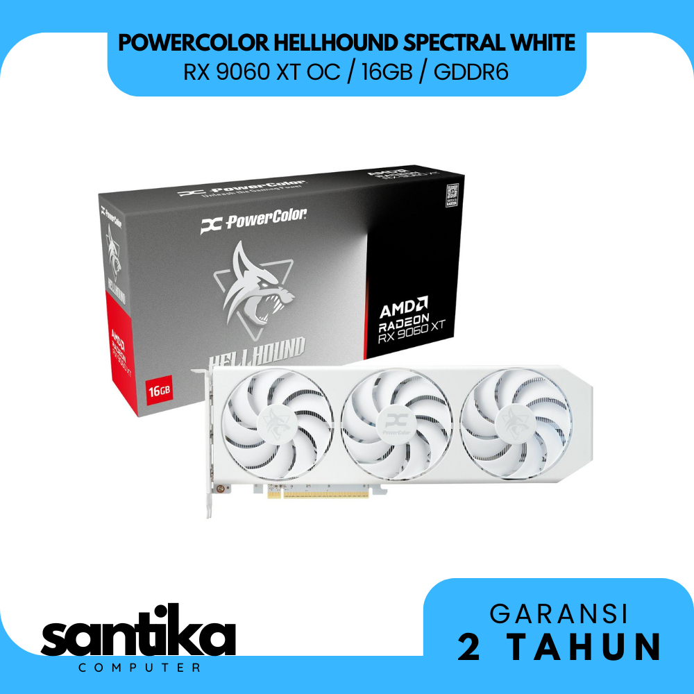 Jual PowerColor VGA Hellhound Spectral White AMD Radeon RX 9060 XT OC ...