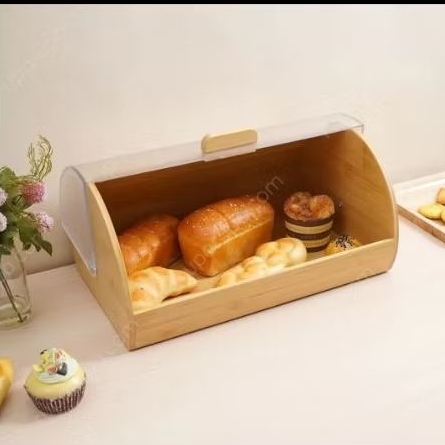 Jual Culinart tempat roti bambu coklat narural /bread box/ wadah roti ...