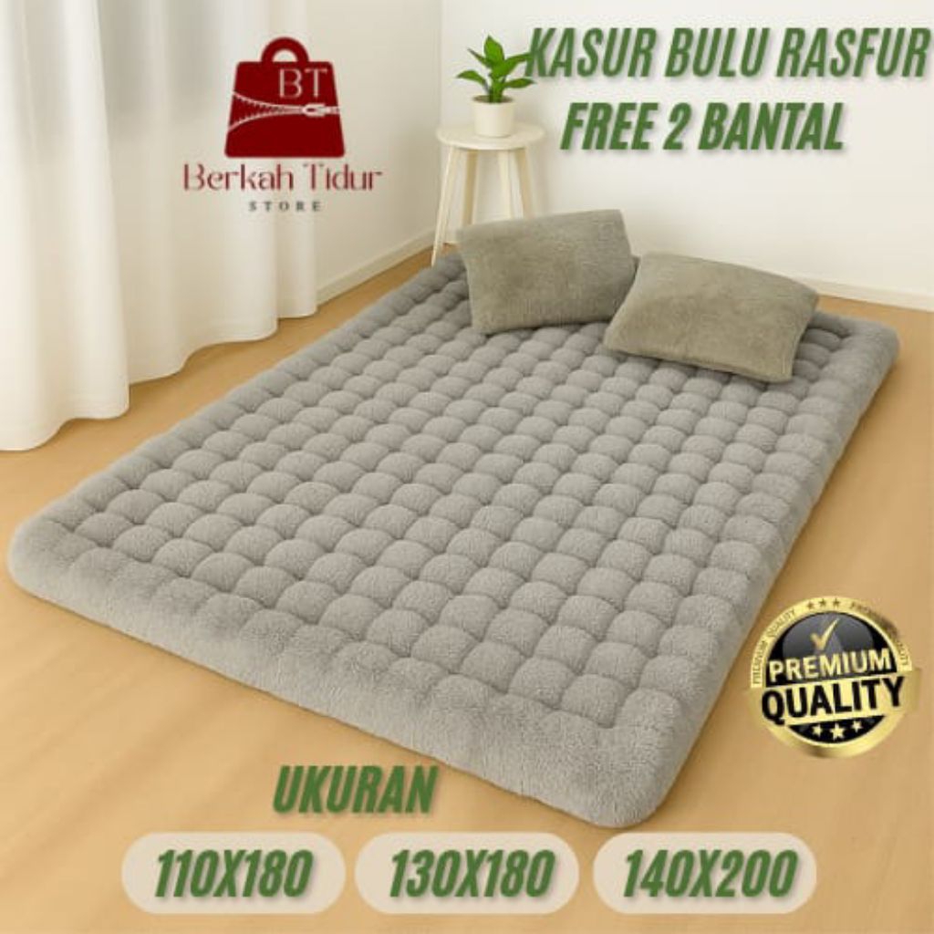 Jual Kasur Gender Bulu Rasfur Jumbo all size Empuk Tebal Free 2 bantal ...