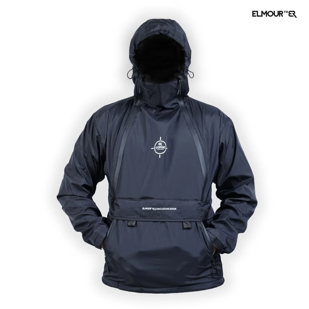 Elmour Jaket Gunung Pria Gorpcore Windproof Tebal Tahan Angin Gorge Black