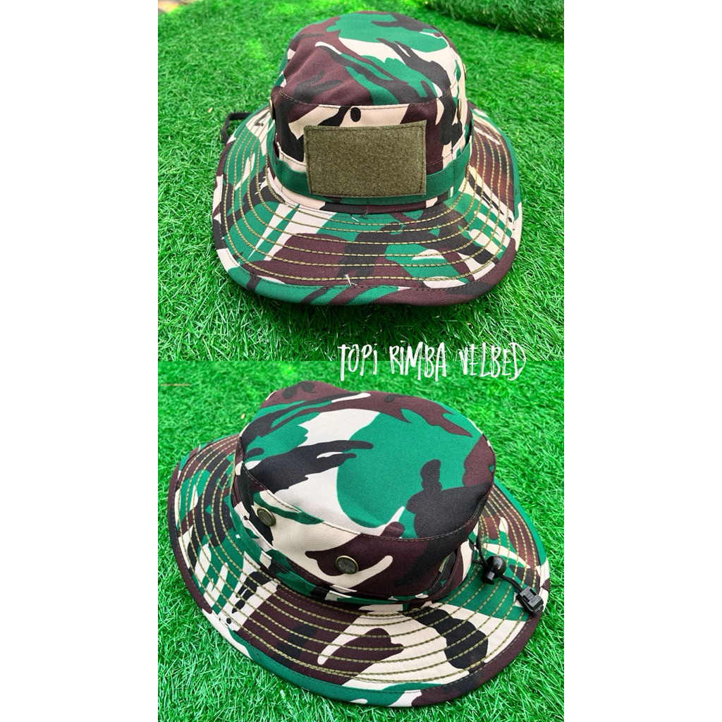 Jual TOPI RIMBA LORENG| Rimba malvinas | topi rimba velbed | Shopee ...