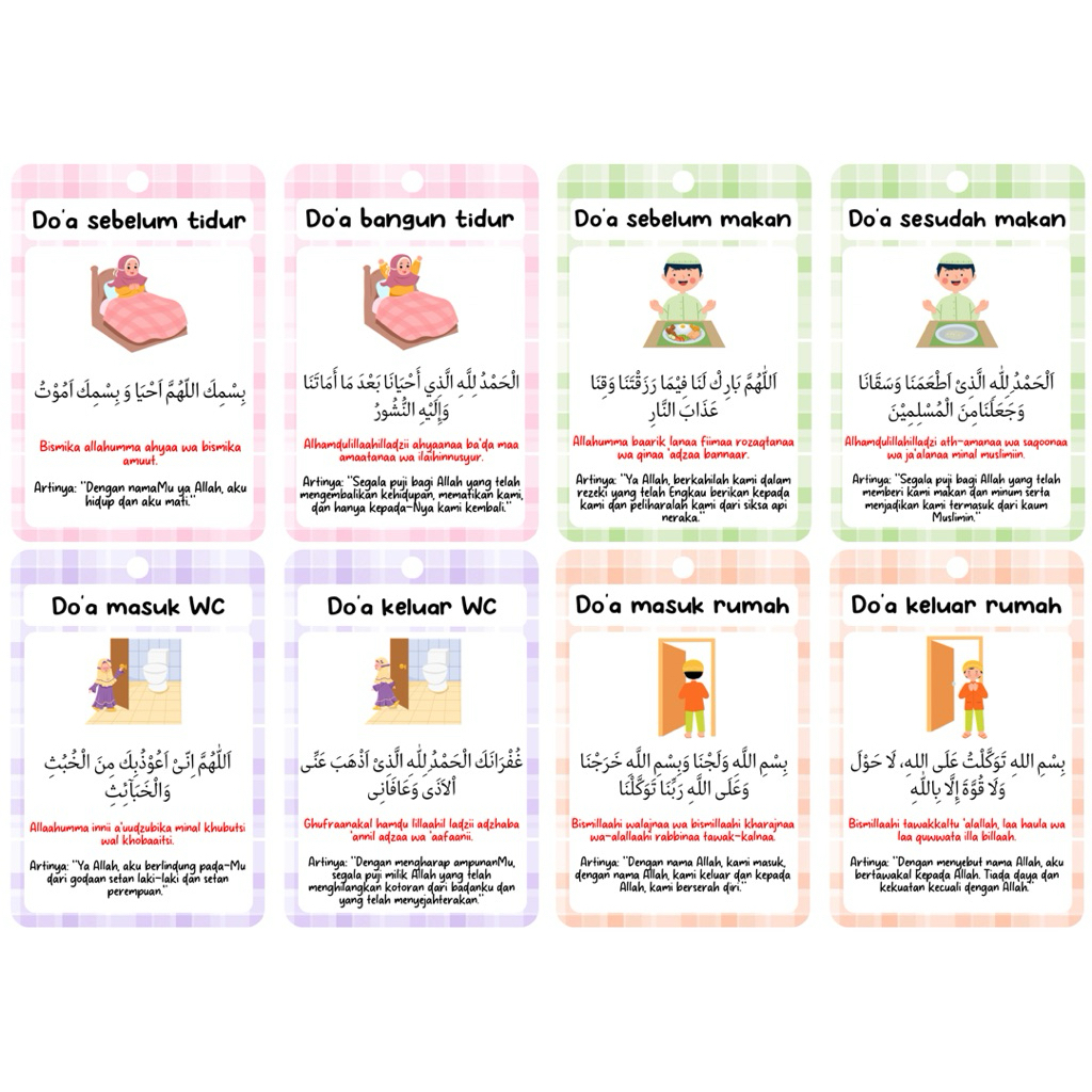 Jual FLASHCARD DOA SEHARI-HARI CUSTOM NAMA // FLASH CARD DOA ANAK-ANAK ...