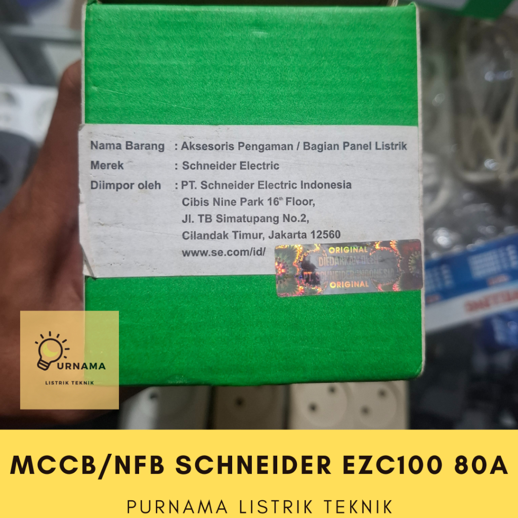 Jual Schneider Electric MCCB/NFB EZC100 80A 100A 3P 415V 25kA Proteksi ...