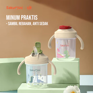 Sakumini 3in1 Gelas Minum Sedotan Anak Training Straw Sippy Cup Anak Bayi