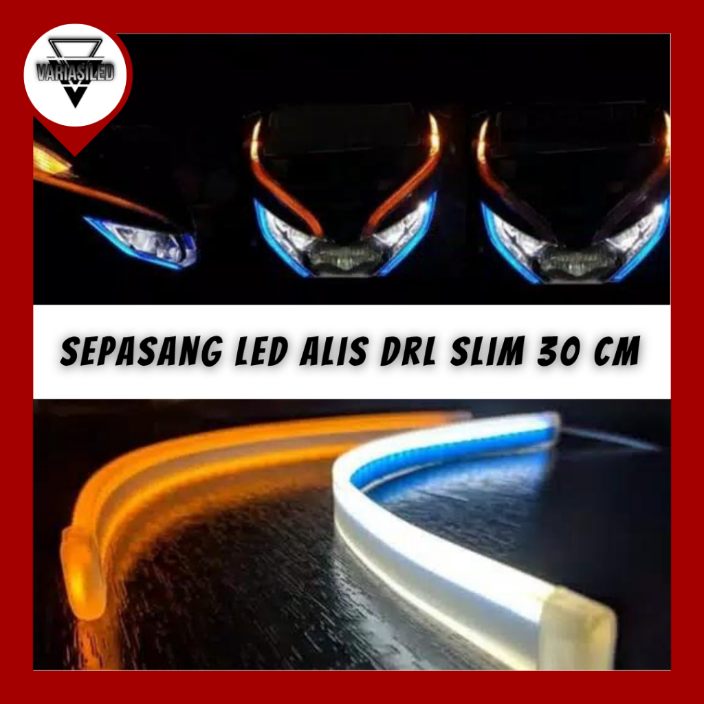 Jual (12VOLT) SEPASANG LED ALIS SLIM DRL 30CM WATERPROOF FLEXIBLE NYALA ...