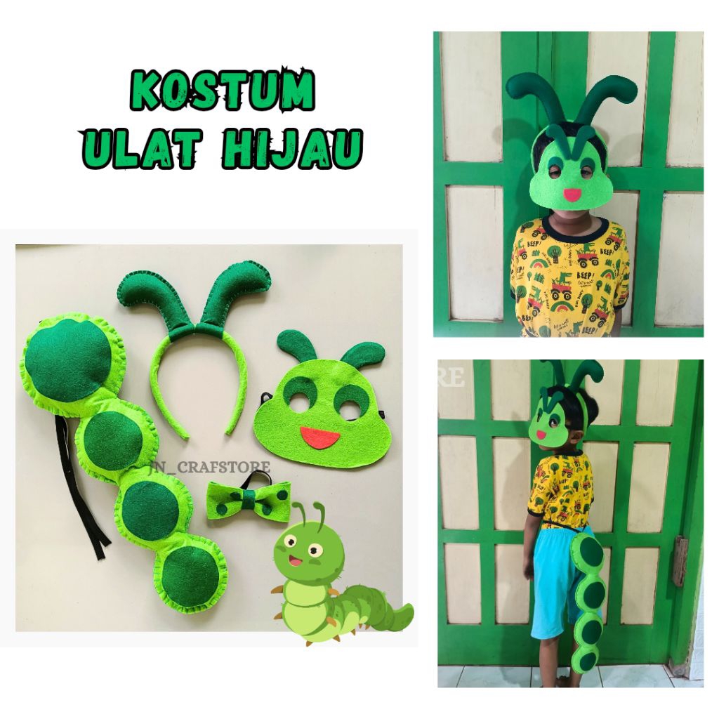 Jual (BISA REQUEST) Mainan Edukasi Kostum Ulat/Set Paket Kostum Ulat ...