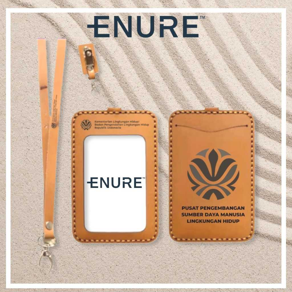 Jual ENURE ID CARD KULIT ASLI NAME TAG CASTOM NAMA LOGO LANYARD ...