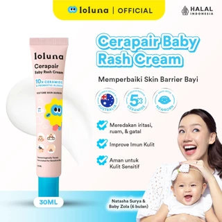 Loluna Cerapair Baby Rash Cream 30ml - Krim anti ruam, iritasi dan gatal gigitan serangga untuk bayi dan anak