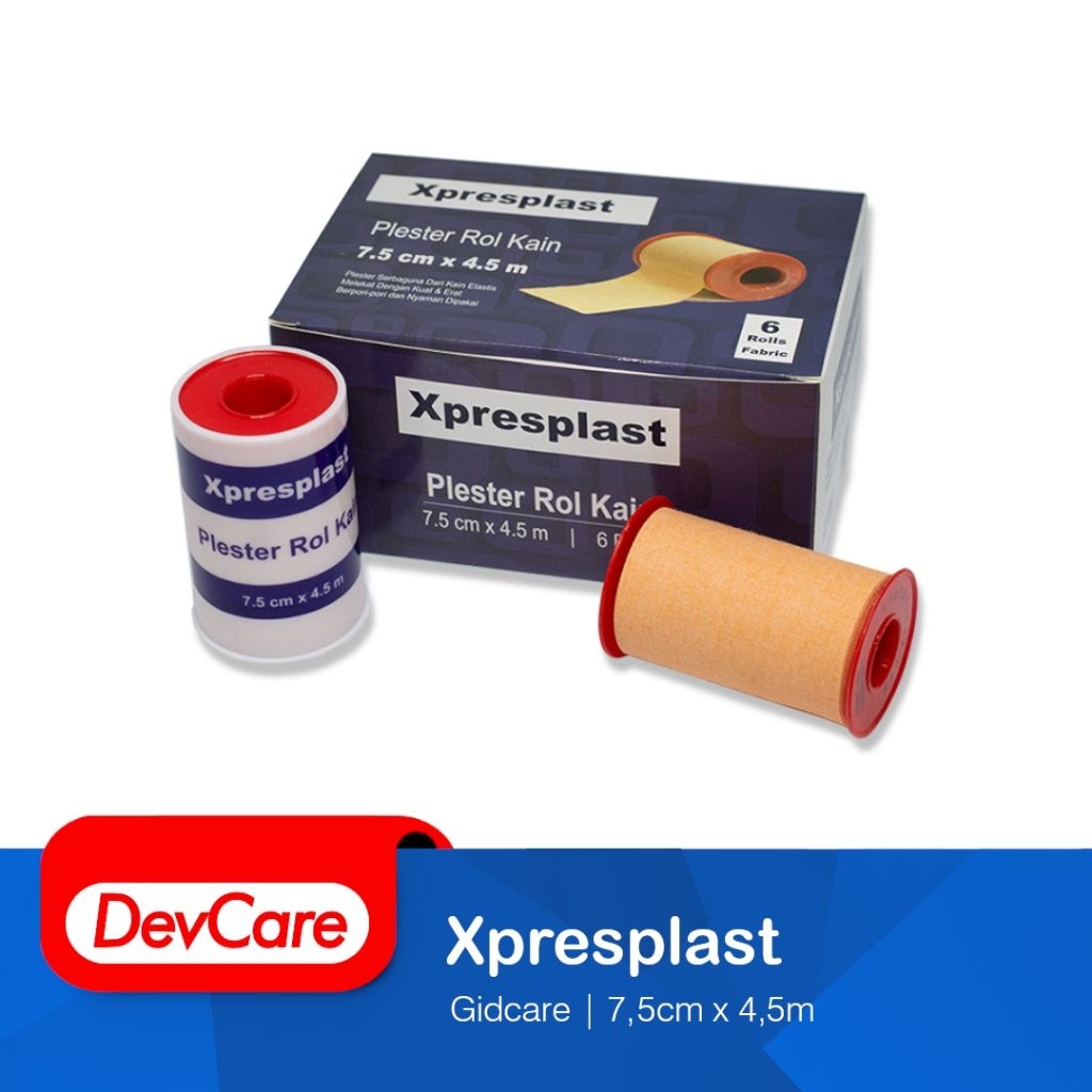 Jual Plester Rol Kain Elastis Coklat Berpori XPRESPLAST GidCare 7.5cm x ...