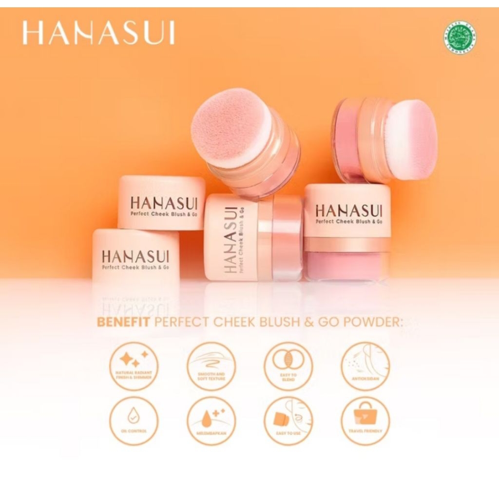 Jual Hanasui Perfect Check Blush n Go Powder | Shopee Indonesia
