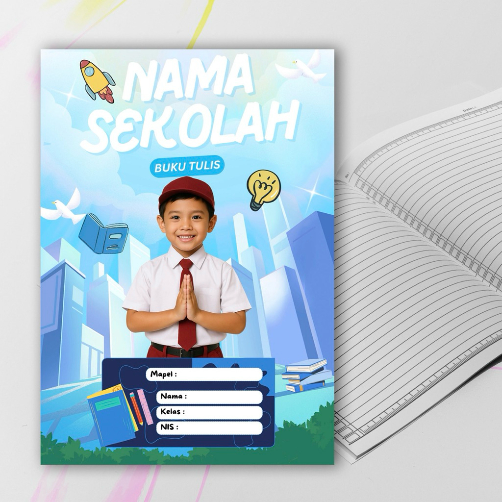 Jual Buku Tulis Sekolah A5 Cover bisa Custom v…