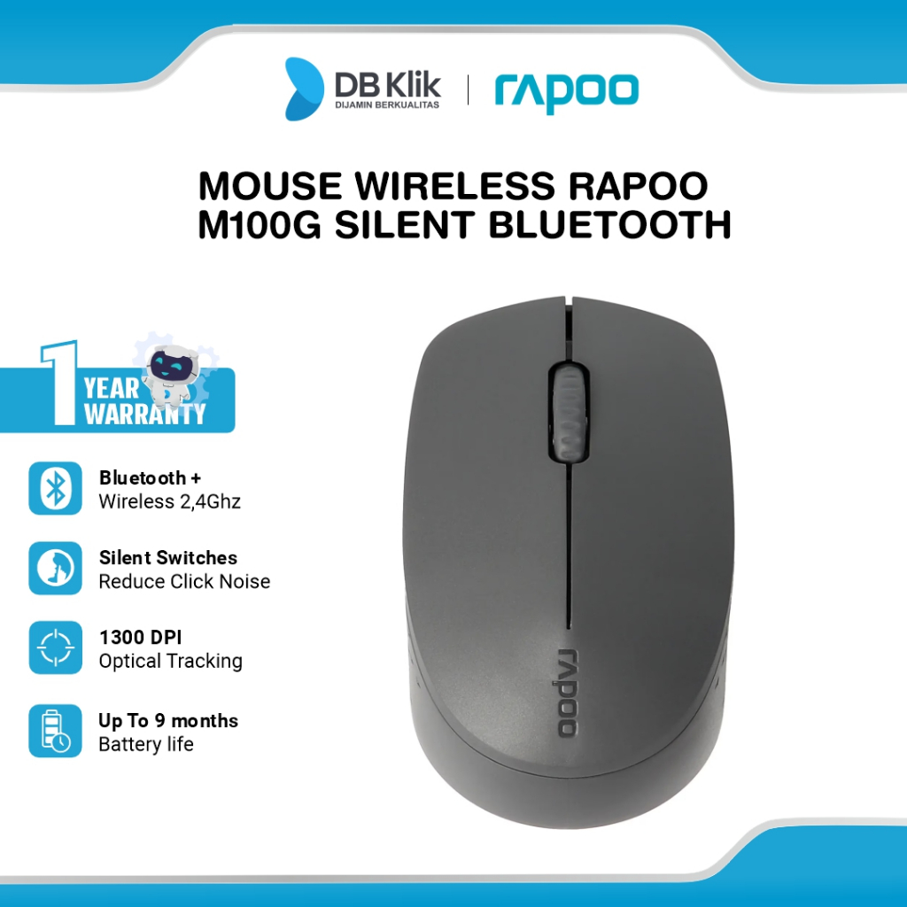 Jual Rapoo M100G Mouse Wireless Bluetooth 1.300 Silent Multi Device ...