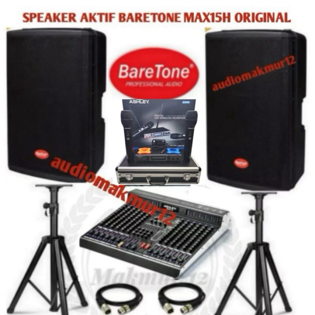 Jual Paket Sound System Baretone MAX 15H 15Inch 1600 Watt Komplit Mixer ...
