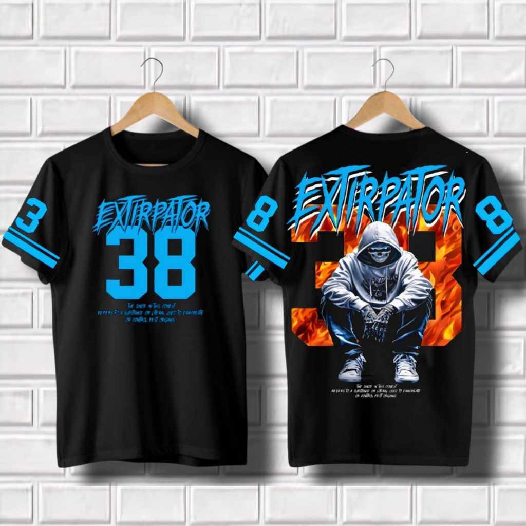 Jual Kaos Pria Distro EXTIRPATOR 38 Premium Motif Angka Keren / Kaos ...
