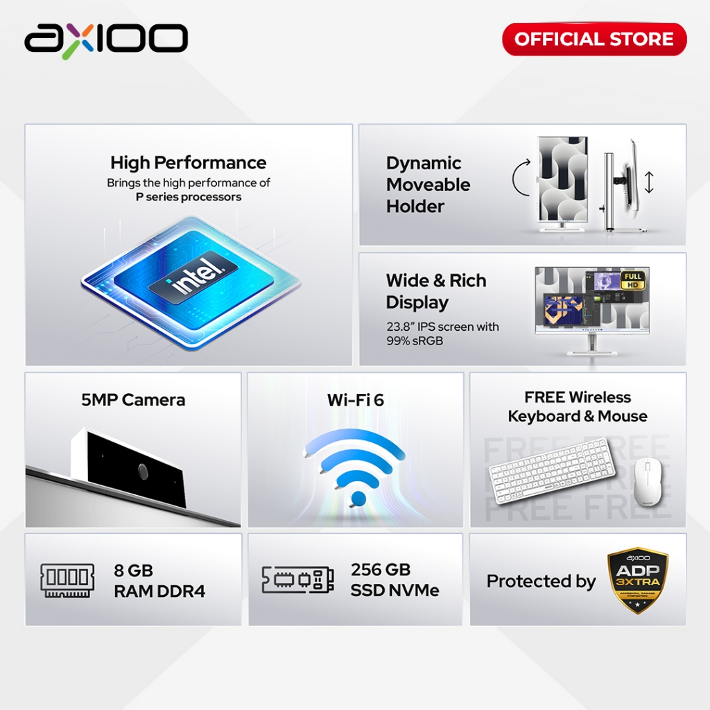 Jual Axioo All in One PC Hype Flex 3+ Intel i3-1220P/8GB/256GB/Intel ...