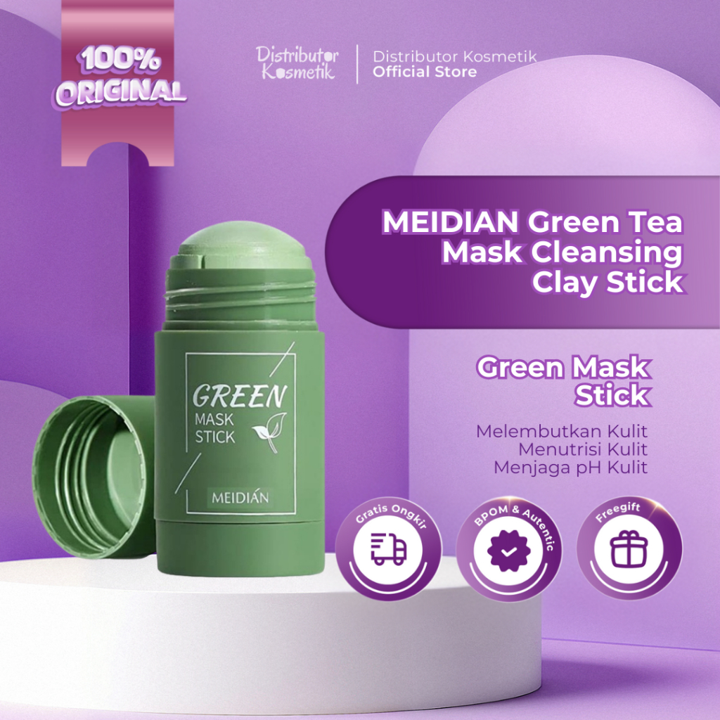 Jual [ AGEN RESMI ] MEIDIAN Green Tea Mask Cleansing Clay Stick