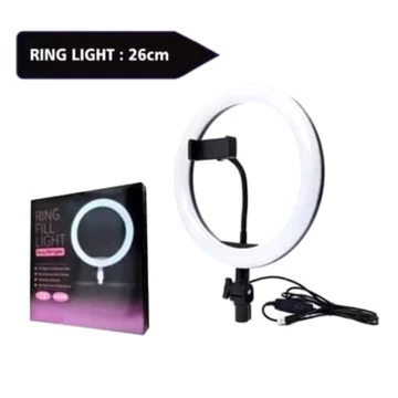 Ringlight 26CM Lampu Selfie Stick Led Ukuran Besar 3 Warna Lampu Kualitas Premium