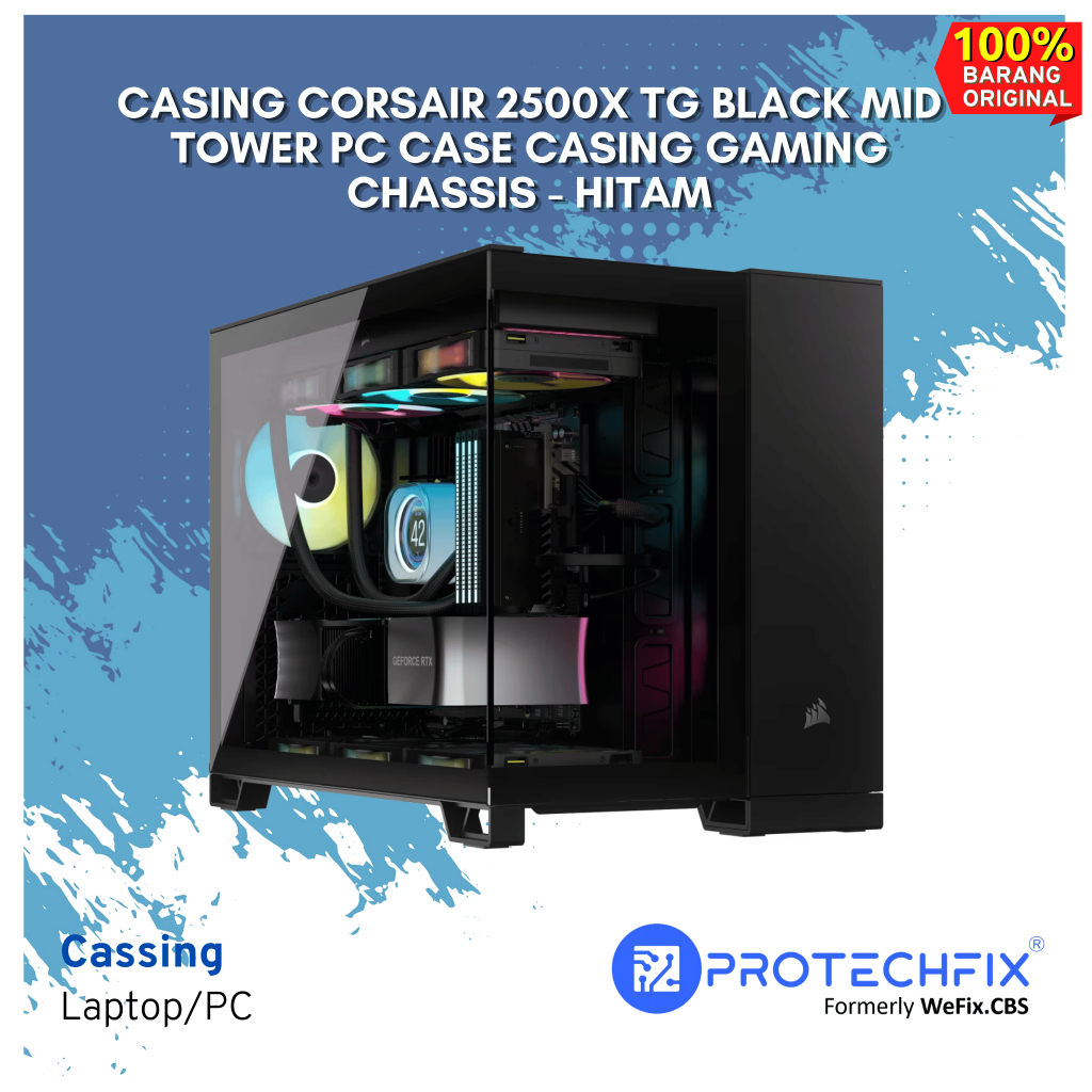 Jual Casing CORSAIR 2500X TG BLACK MID TOWER PC CASE CASING GAMING ...