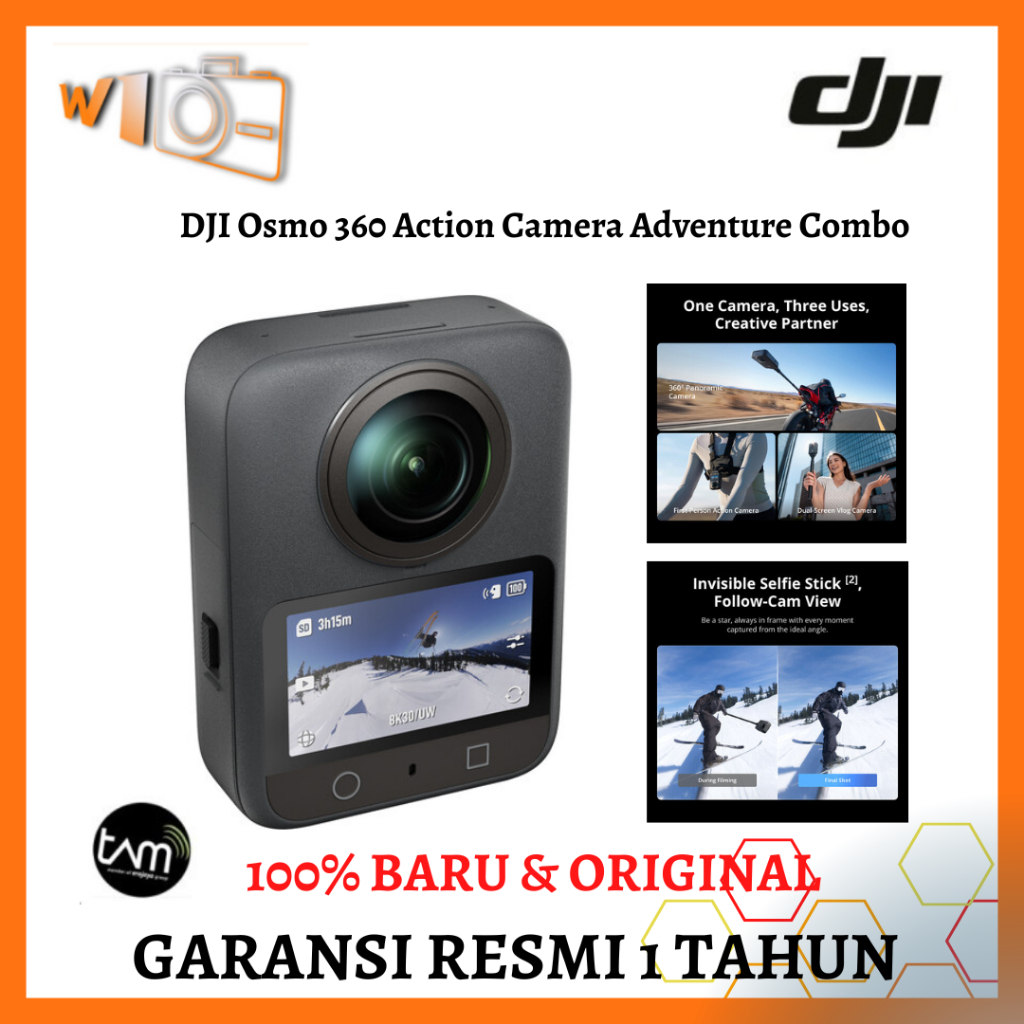 DJI Osmo 360 Action Camera Adventure Combo KAMERA 360 DJI ADVENTURE COMBO  GARANSI RESMI