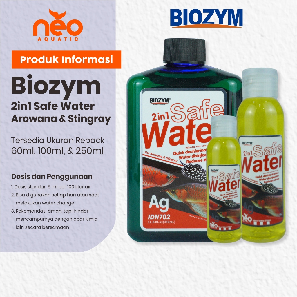 Jual REPACK BIOZYM 2 IN 1 SAFE WATER STABILIZER + AG for Arowana ...