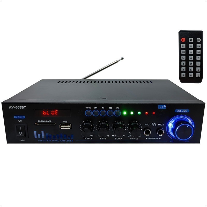 Amplificateur Bluetooth BT-669, Stéréo 2 Voies, USB/SD, MP3, Karaoké, Neuf