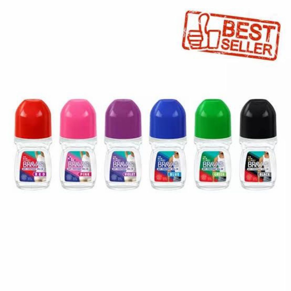 Jual Bravas Deodorant Roll On Pria / Wanita 50ML Anti Perspirant - Red ...