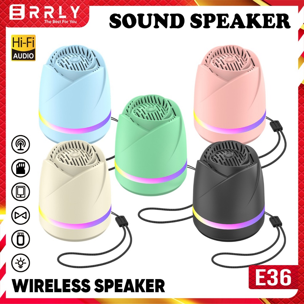 Jual ERRLY E36 Speaker Bluetooth Wireless LED RGB Lighting Speakers ...