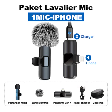 MAIKET Mic Wireless Clip On Microphone Wireless Mic Portabel Mic Content Creator Audio Video