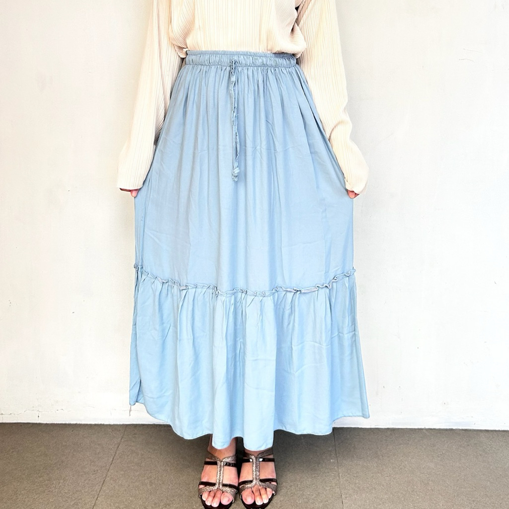 Jual Skirt Wanita Rok Rayon Premium Tali serut | Shopee Indonesia