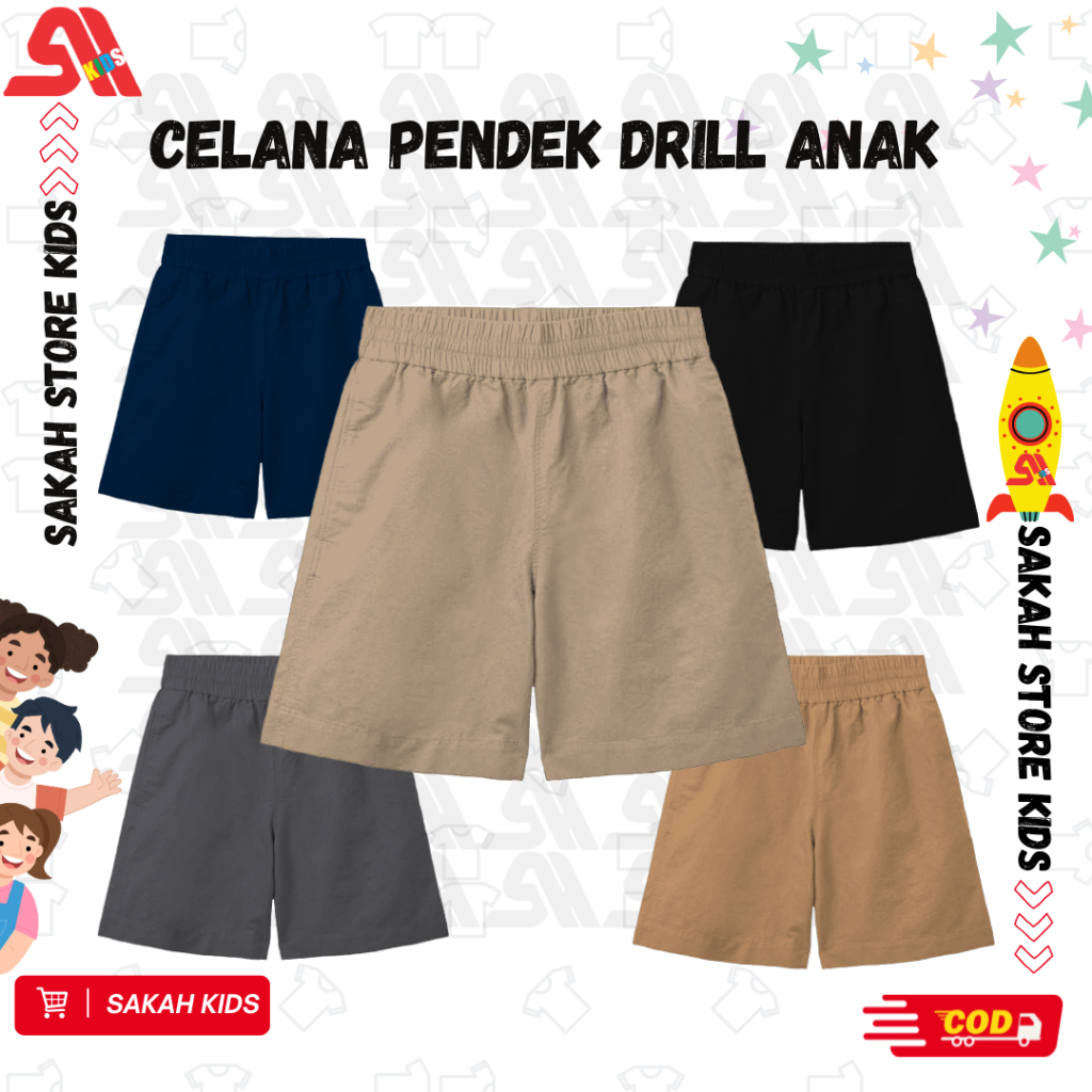 Jual SAKAH Celana Pendek Anak laki laki 1-10 Tahun / Warna Hitam Navy ...