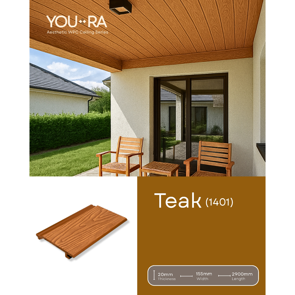 Jual YOURA Cladding WPC Outdoor / Wall Cladding ukuran 21,9 cm x 290 cm ...
