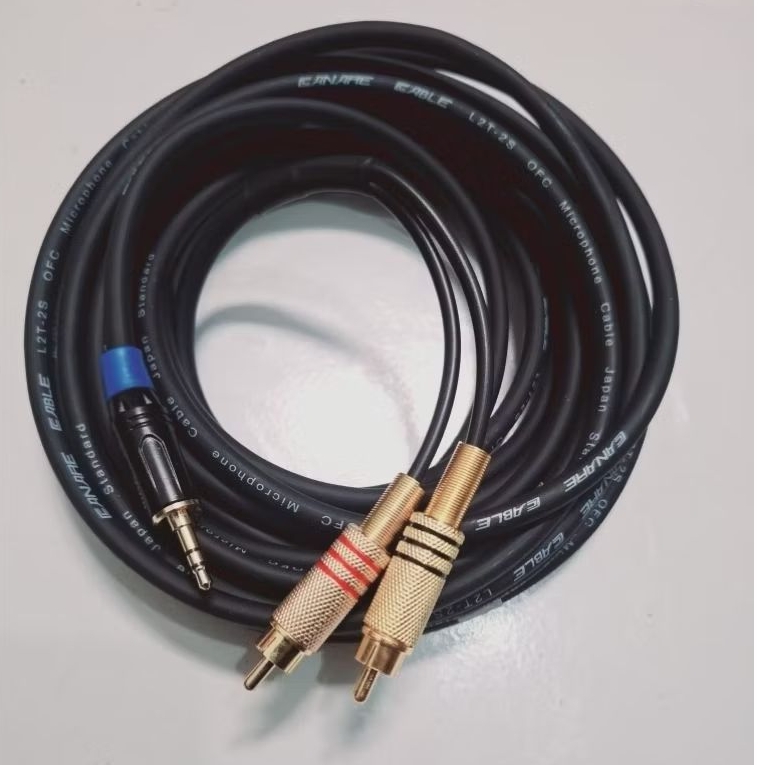 Jual Kabel jek hp leptop ke mixer jek aux 3,5 ke Dual Jek Rca 1 2 3 4 5 ...
