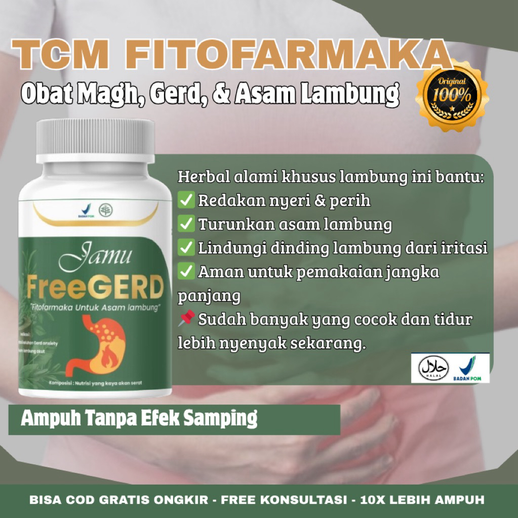 PROMO FREE GERD‼️- Obat Asam Lambung Herbal – Free GERD Atasi Maag Kronis, Refluks, Dada Panas, Mual, Nyeri Ulu Hati