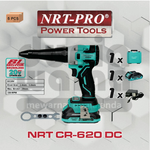 Jual NRT CR620DC Rivet Gun Cordless Mesin Paku Rivet RIveter Baterei 20 ...