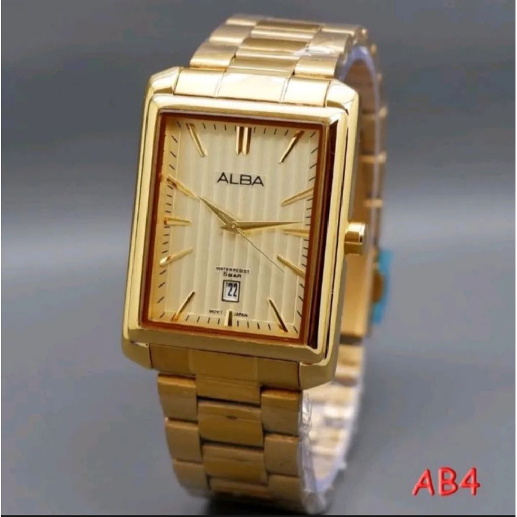 Jual Jam Tangan Rante Pria Alba Segi Kotak Limited Edition Tggl Aktif ...