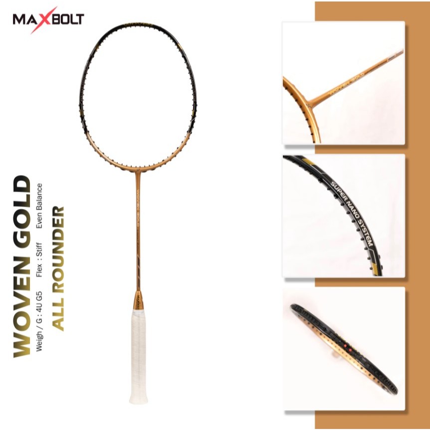 Jual Raket Badminton Maxbolt Woven Gold Limited Edition - LTD | Shopee ...
