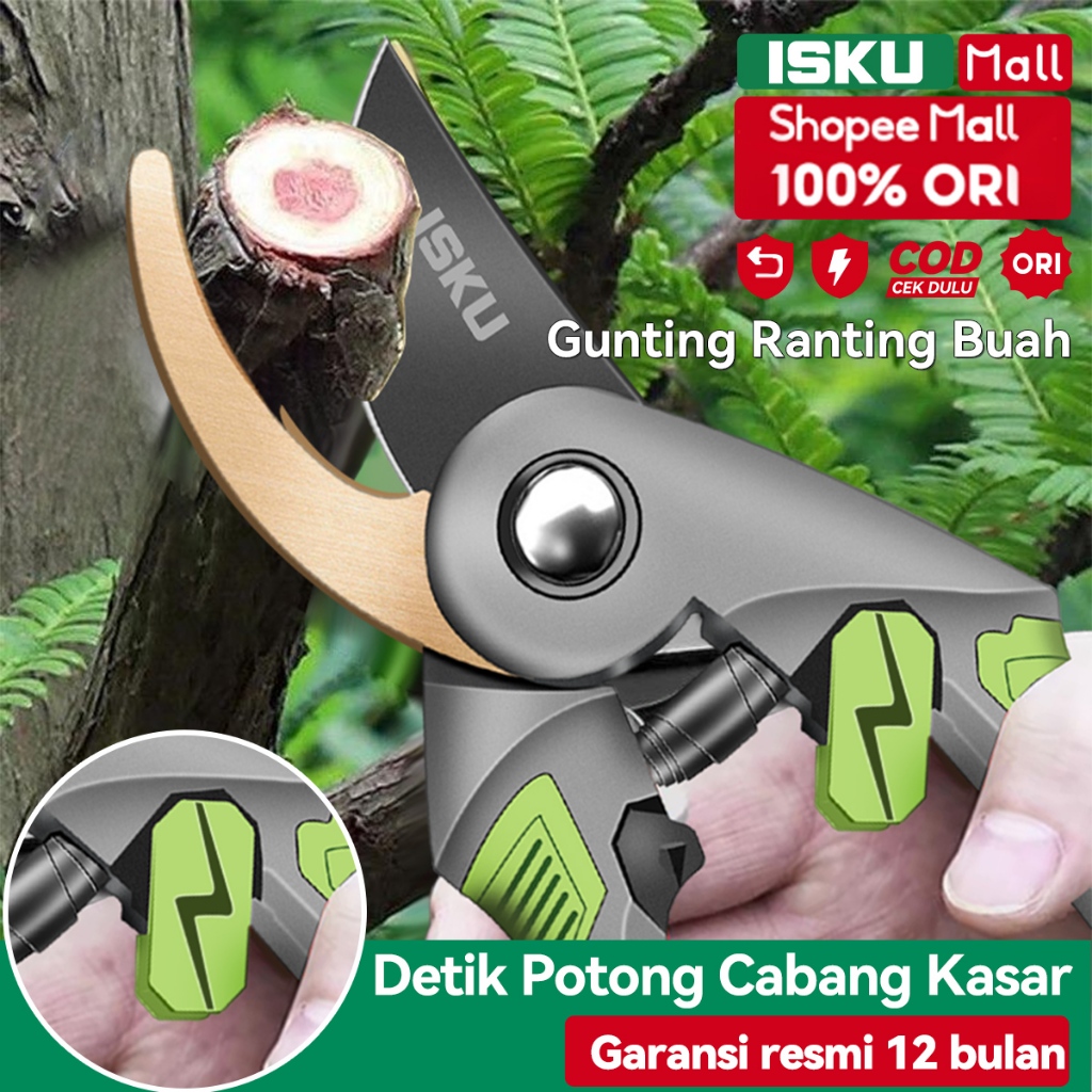 Jual ISKU Gunting Stek 8 Inch Gunting Dahan Ranting Pohon Tanaman Bunga ...