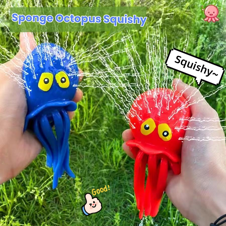 Jual Mainan Squishy/ Sponge Octopus Squishy/ Slime Mainan Anak/ Bathtub ...