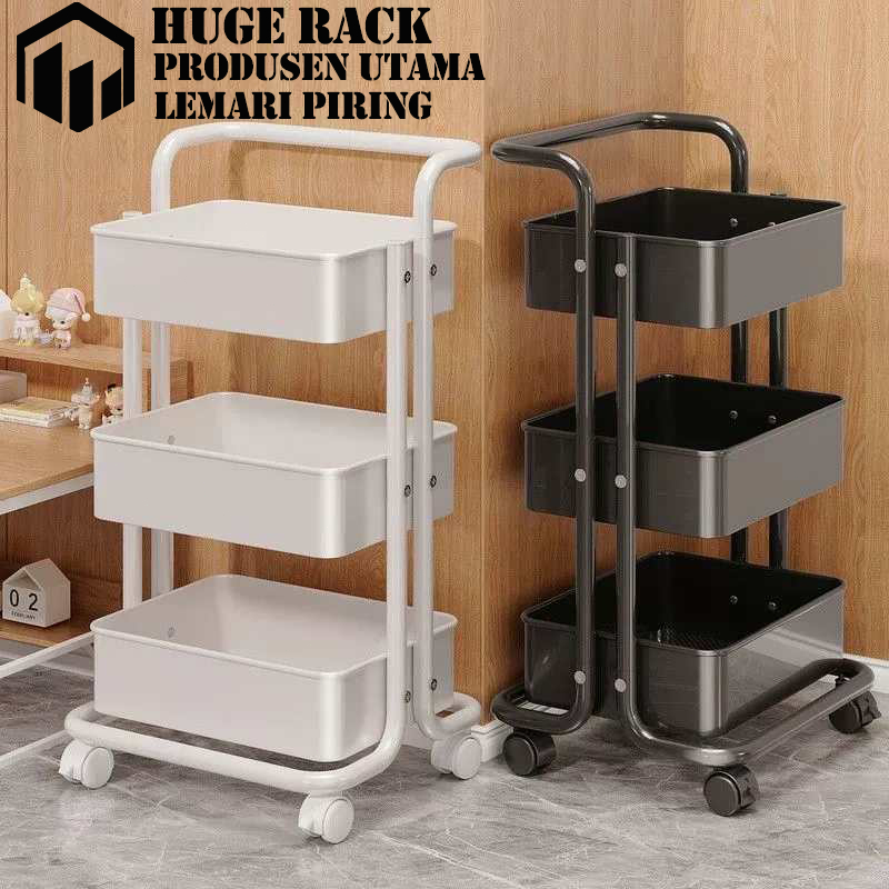 Jual 100%Besi Rak Troli Besi Rak Susun Serbaguna Rak dorong Rak kamar ...