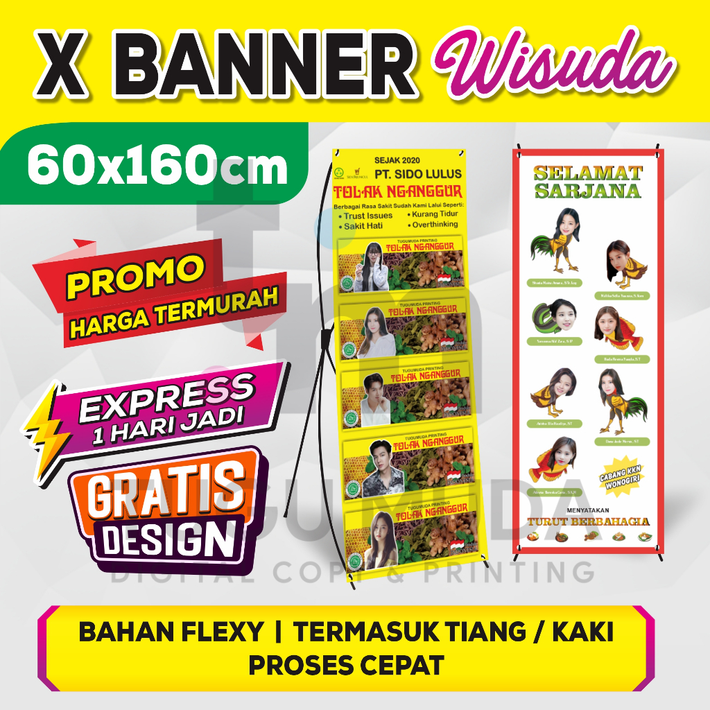Jual Cetak X-Banner Wisuda | X Banner Sidang Outdoor | Standing Banner ...
