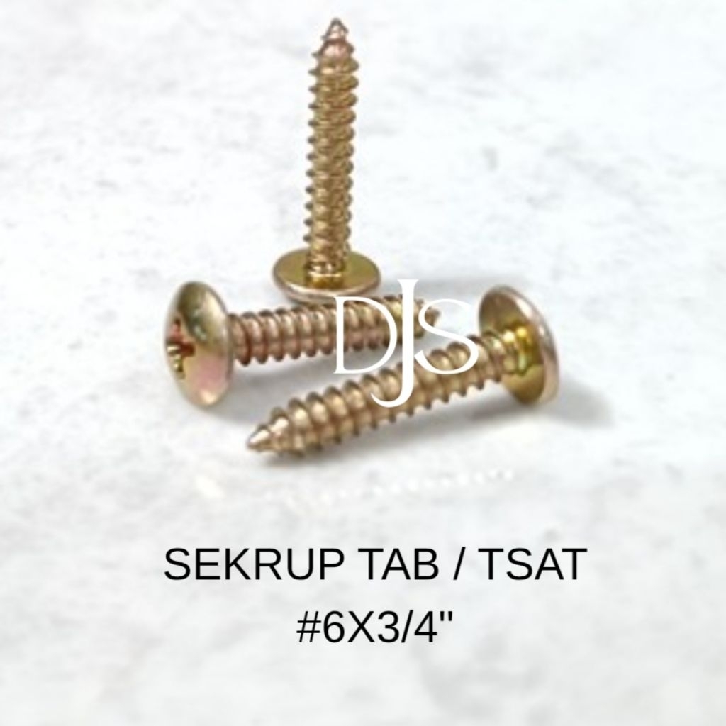 Jual 100PCS TSAT KUNING LION #6 SEKRUP T T+AB 1CM 1,6CM SKRUP TS TAB ...
